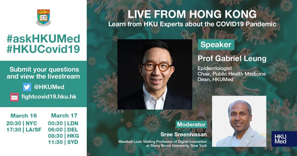 Live with Prof Gabriel Leung, epidemiologist and Dean of Medicine at The University of Hong Kong, a leading expert on the COVID19 outbreak